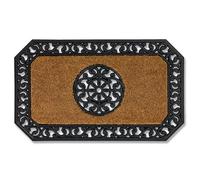 Carpido Paillasson - Tapis de propreté - Tapis de Porte intérieur - Tapis d'entrée pour l'extérieur Couvert - Tapis Coco avec Bord en Caoutchouc - Nature, 45x75 cm
