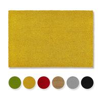 Carpido Tapis de Coco antidérapant - 40 x 60 cm Jaune - Fibre Naturelle Durable pour l'extérieur Couvert - paillasson 100% Coco - paillasson Anti-bactérien