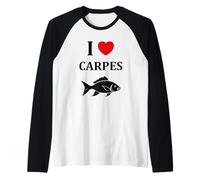 Carpiste Humour Carpe Poisson Amour i Love Carpes Manche Raglan