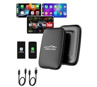 Carplay 2025 Ai Box Adaptateur sans fil pour iPhone et Android Auto avec Netflix YouTube prend en charge la carte TF Dongle Plug and Play, configuration facile, boîte de divertissement vidéo Carplay