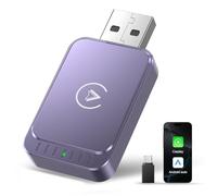 Carplay Adaptateur sans Fil Android Auto : 2 en 1 sans Fil Convertir Android Auto/Carplay en sans Fil Plug & Play Carplay Android Auto pour Apple iPhone iOS 10+/Android 11+, Violet