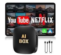CarPlay Adaptateur sans fil Mise à jour 2025 avec Netflix/YouTube/TF Card Plug & Play Dongle | Adaptateur sans fil pour iPhone et Android Auto | Compatible CarPlay pour voitures | Système