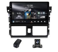 Carplay & Android Auto Autoradio pour Toyota Vios XP150 2013-2020, 10 Pouces HD écran Tactile Bluetooth/FM/AM/Radio RDS/4GLTE WiFi/SWC/Navigation GPS DSP+AHD Caméra de recul(M400S)