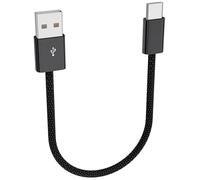 Carplay Câble Charge Tressé pour iPhone 16 16e 15, 3A 18W 30cm Tressé Carplay Câble USB A vers USB C pour Apple CarPlay & Android Auto, Chargeur Voiture Données pour Samsung A16 A06 A56 Pixel 9a, Noir