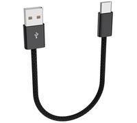 Carplay Câble Charge Tressé pour iPhone 16 16e 15,3A 18W 30cm Tressé Carplay Câble USB A vers USB C pour Apple CarPlay & Android Auto,Chargeur Voiture Données pour Samsung A16 A06 A56 Pixel 9a,Noir