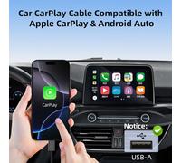 Carplay Câble Charge Tressé Pour Iphone 17 16 15, 3a 18w 30cm Tressé Carplay Câble Usb A Vers Usb C Pour Apple Carplay & Android Auto, Chargeur Voiture Données Pour Samsung A16 A17 A56 Pixel 9a, Noir