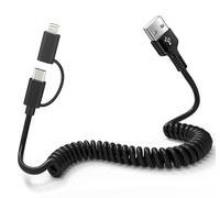 Carplay Cable for Apple CarPlay and Android Auto ¿ USB A to USB C and Lightning Cable 2 in 1 for iPhone 16/15/14/Galaxy/Android, [MFi & 3A Quick Charge & Data Transmission] Cable for Carplay