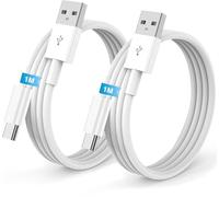 Carplay Câble USB A vers USB C pour iPhone 16/17/15 Pro Max Chargeur Cordon 1M+1M,Cable USB Chargeur pour Apple iphone 17 Air/17E/16 15 Plus Voiture Charge Rapide pour Samsung S25,iPad Pro,Android