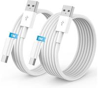 Carplay Câble USB A vers USB C pour iPhone 16/17/15 Pro Max Chargeur Cordon 1M+2M,Cable USB Chargeur pour Apple iphone 17 Air/17E/16 15 Plus Voiture Charge Rapide pour Samsung S25,iPad Pro,Android