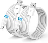 Carplay Câble USB A vers USB C pour iPhone 16/17/15 Pro Max Chargeur Cordon 2M+2M,Cable USB Chargeur pour Apple iphone 17 Air/17E/16 15 Plus Voiture Charge Rapide pour Samsung S25,iPad Pro,Android