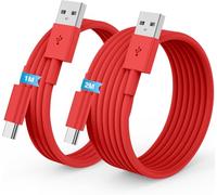 Carplay Câble USB A vers USB C pour iPhone 18/17/16 Pro Max Chargeur Cordon 1M+2M,Cable USB Chargeur pour Apple iPhone Duo/17 Air/17E/16 15 Plus Voiture Charge Rapide pour Samsung/iPad/Android-rouge