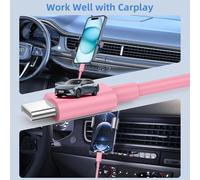 Carplay Câble USB A vers USBC pour iPhone 16 iPhone 15 Pro Max Chargeur cordon 1M+2M,Cable USB Chargeur pour Apple iphone 16 15 Plus Voiture Charge Rapide pour Samsung,iPad Pro-rose