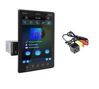 Carplay et Android Auto 9,5 Pouces 1din écran Vertical Voiture stéréo FM Bluetooth USB Mirror Link pour Android/iOS+4LED Camera