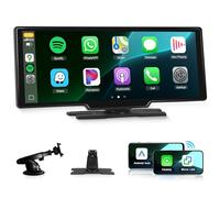 CarPlay et Android Auto sans Fil, Radio Portable Podofo (10,26 Pouces) avec écran Tactile IPS, Prise en Charge SuperLink OTA, Bluetooth, GPS, Commande vocale, Mirror Link, FM, AUX