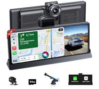 CarPlay Voiture, 10.26" Car Play Voiture sans Fil pour Apple & Android avec Dashcam, Caméra Arrière, Navigation GPS, Radio Bluetooth, Commande Vocale Mains Libres, Mirror Link, FM, AUX