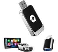 Carplay Wireless Adapter-2024 Upgrade Android Auto Wireless Adapter,Plug & Play,Wireless Bluetooth,Converts Oem Wired To Android Auto Um,Usb/Usb-C Port