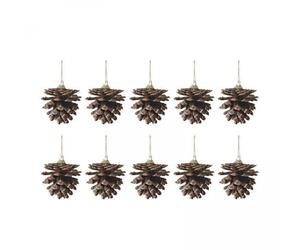 CarpNettore 6x 10 Pièces Pendentif Pommes de Pin Ornement de Sapin de Noël Artisanat Rusticité Décoratif Solide Adapté à Fête Table Mariage