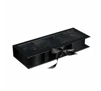 CarpNettore Boîte d'Emballage Festive Découpe Lettre Cadeau Moderne Design Fleur Présentoir Carton Léger Finition Métallisée pour Étudiant Remise Diplôme Fête, Noir, 43.5 15.3 6.8CM