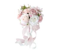 CarpNettore Bouquet de Mariée, Roses, Décorations, Centres de Table, Bouquet à Lancer pour Une Fête En Plein Air, Un Anniversaire à La Maison, Rose Blanc