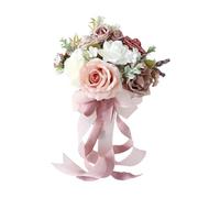 CarpNettore Bouquet de Mariée, Roses, Décorations, Centres de Table, Bouquet à Lancer pour Une Fête En Plein Air, Un Anniversaire à La Maison, Rose Sombre