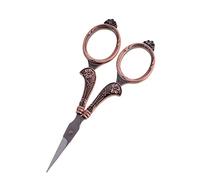 CarpNettore Ciseaux Vintage, Ciseaux de Couture, Ciseaux à Broder, Ciseaux de Tailleur en Acier Inoxydable Au, Parfaits pour Les Loisirs Créatifs, C, Bronze Rouge