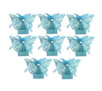 CarpNettore Lot de 8 Sachets à Bijoux, Bonbons et Friandises, Boîtes Cadeaux Papillon En Papier Polyester, Idéales pour Les Anniversaires, Bleu