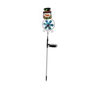 CarpNettore Lumière de Chemin LED Solaire Extérieur Imperméable Lampe de Noël Décorative Cuivre et Fer Art Adaptée pour Événements Festifs Villa Hauteur, Bonhomme de Neige