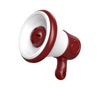 CarpNettore Mini Mégaphone, Mégaphone, Jeu de Rôle Portable avec Fonction D'enregistrement, Nouveauté avec Haut-parleur à Chaîne pour Enfants de 3, 4, 5, 7 et, Rouge