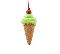 CarpNettore Ornement Cornet de Glace Suspension pour Arbre Festive Pendentif de Noël Breloque Décorative en Résine Approprié pour Les Célébrations Hiverna, Vert