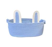 CarpNettore Panier de Pâques avec Oreilles de Lapin pour œufs, Bonbons, Jouets, Cadeaux, Sac Tissé Réutilisable, Idéal pour Les Enfants, Les Fêtes et La Décoratio, Bleu