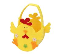 CarpNettore Panier de Pâques Vide, Réutilisable et Décoratif, pour Filles, Portable, pour œufs, Poupées et Bonbons, Jaune