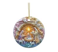 CarpNettore Petite Décoration de Sapin de Noël, Pendentif Représentant La Nativité et La Naissance de Jésus, Boule à Suspendre pour La Décoration Intérieure.