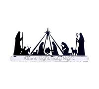 CarpNettore Statuette de Crèche de Noël, Décoration de Table, Silhouette de Noël, Base En Bois et Métal, Souvenir Chrétien, Cadeau Religieux, Pièce Maîtresse de F