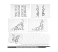 CarpNettore Stylo à Tracer en Cuir avec Papier à Motifs pour Le Travail du Métal et du Bois