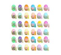 CarpNettore Œufs de Pâques Pré-remplis, Jouets Interactifs avec Lapin à L'intérieur, Couleurs Assorties, Petits Cadeaux pour Les Paniers de Pâques Des Enfants, 36 Pièces