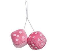 CARPOINT Jeu de 2 dés en peluche à suspendre - rose 8711293400195