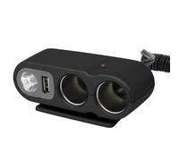 Carpoint Double Prise avec USB et lumière