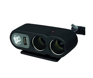 Carpoint 0523434 Prise Double avec USB et Eclairage