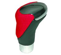 Carpoint 2512773 Pommeau de Levier de Vitesses Chrome/Noir-Rouge Cuir