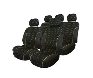 Carpoint Jeu de Couvre-sièges Charcoal 9 pièces Noir