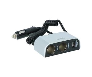 Carpoint Prise double 2x12V 1xUSB-A 2.4A