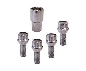 CARPONIT 4 Écrous antivol conique modèle A - M12 x 1,25 x 26 mm - Chrome