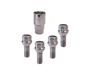 CARPONIT 4 Écrous antivol conique modèle B - M12 x 1,5 x 26 mm - Chrome