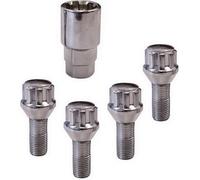 CARPONIT 4 Écrous antivol conique modèle C - M12 x 1,5 x 26 mm - Chrome