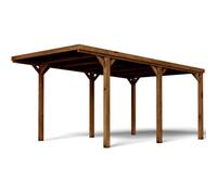 Carport simple en bois autoclave Cerland Victor 16,5 m² - Marron