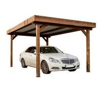 Carport en bois massif traité, couverture acier galvanisé 17.5m2 C1122805