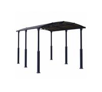Carport grande hauteur aluminium toit polycarbonate Habrita : 1 camping car - 27,51 m²