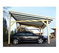 Carport en Bois AURIBÈO Monopente pour couverture 3,90 x 5,86 m