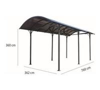 Carport 27.51 m² gris anthracite Habrita car3676alcc G