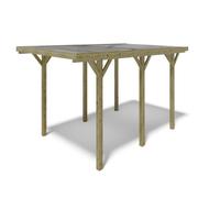 Carport, abri de voiture 3,04x5,12 m - 15,56 m2 - couverture PVC - CAR10PVCTR